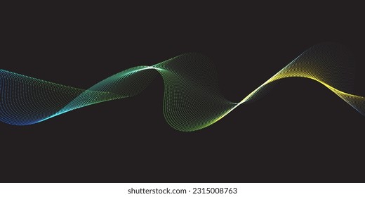 Pancarta abstracta con diseño de ondas de partículas fluidas