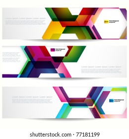 Abstract banner with forms of empty frames for your web design.