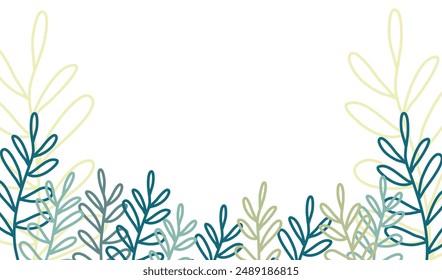 Fondo De Marco De Anuncio Abstractas. Ilustración vectorial De Fondo De Flores De Colores. Plantas Exóticas, Ramas, Impresión De Arte Para La Belleza, Moda Y Productos Naturales, Tarjeta, Papel, Bienestar, Evento, Diapositiva, Anuncio.