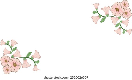 Abstract banner frame background .Colorful flowers background vector illustration,Blossom plants, branches,art print for beauty, fashion and natural products,card,paper,present, event,slide,banner.