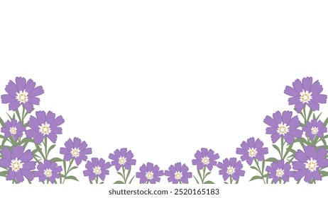 Abstract banner frame background. purple flowers background vector illustration,Blossom plants, branches,art print for beauty, fashion and natural products,card,paper,present, event,slide,banner.