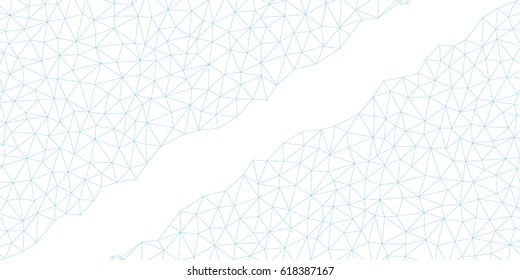 Abstract banner. Geometric low poly graphic. Background of triangular facets. Modern blue and white vector pattern.