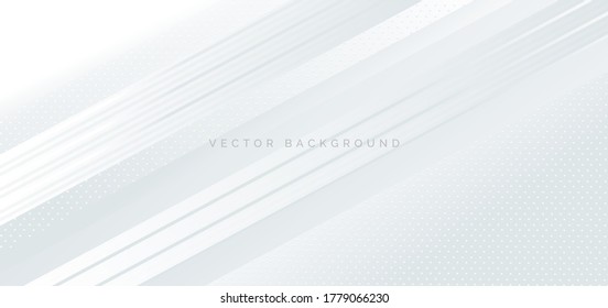 Abstract banner geometric white and grey diagonal background. You can use for ad, poster, template, business presentation. Vector illustration