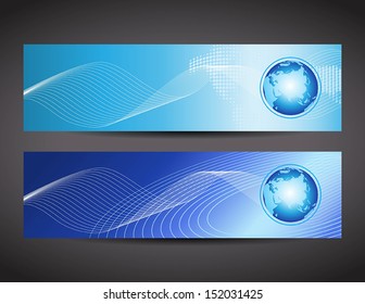 Abstract banner with globe