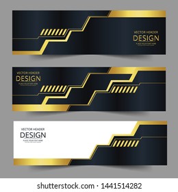 Abstract banner gold web header waves vector in gold colors. Abstract swoosh texture. 