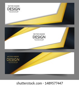 Abstract banner gold web header waves vector in gold colors. Abstract swoosh texture. 