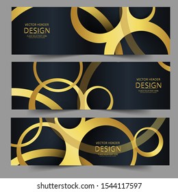 Abstract banner gold web header waves vector in gold colors. Abstract swoosh texture. 