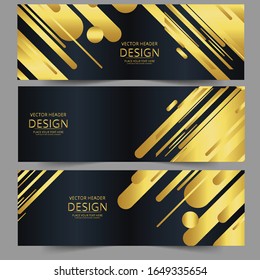 Abstract banner gold web header waves vector in gold colors. Abstract swoosh texture. 