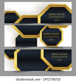 Abstract banner gold web header geometric vector in gold colors. Abstract swoosh texture. 