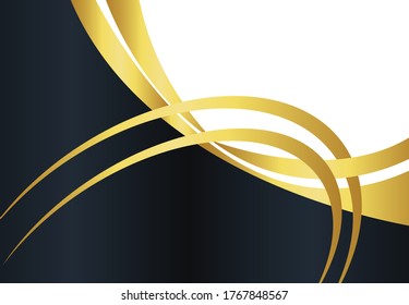 Pancarta abstracta de banner oro telaraña ondas vectoriales en colores dorados. Resumen de textura de cisne. 