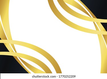 Pancarta abstracta de banner oro telaraña ondas vectoriales en colores dorados. Resumen de textura de cisne. 