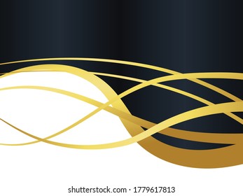 Abstract banner gold web banner waves vector in gold colors. Abstract swoosh texture. 
