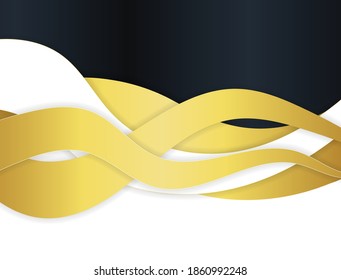 Abstract banner gold web banner waves vector in gold colors. Abstract swoosh texture. 