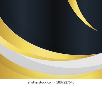 Pancarta abstracta de banner oro telaraña ondas vectoriales en colores dorados. Resumen de textura de cisne. 