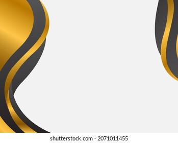 Abstract banner gold web banner waves vector in gold colors. Abstract swoosh texture. 