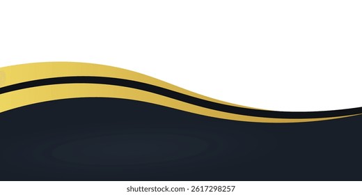 Abstract banner gold web banner waves vector in gold colors. Abstract swoosh texture.