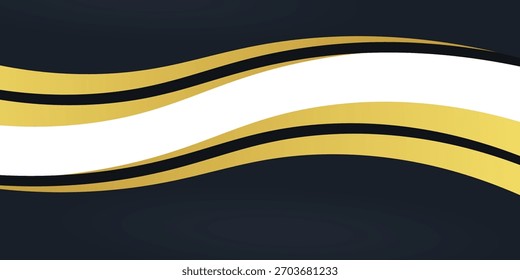 Abstractas Anuncio oro Web Anuncio ondas de Vector en colores dorados. Abstractas textura swoosh.