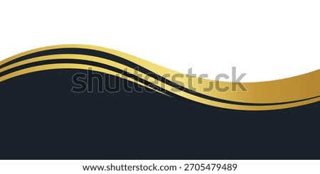 Abstract banner gold web banner waves vector in gold colors. Abstract swoosh texture