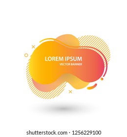 Abstract banner gradient color style.  Fluid geometric frame modern shapes. Vector flat design for business cards, invitations, flyers, brochures. Template ready for use in web or print design.