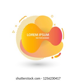 Abstract banner gradient color style.  Fluid geometric frame modern shapes. Vector flat design for business cards, invitations, flyers, brochures. Template ready for use in web or print design.