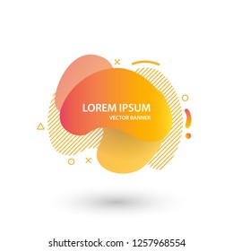 Abstract banner gradient color style.  Fluid geometric frame modern shapes. Vector flat design for business cards, invitations, flyers, brochures. Template ready for use in web or print design.