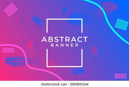 Abstract banner with gradient colors of magenta and blue with variation of design element and shining lines in pink and light blue