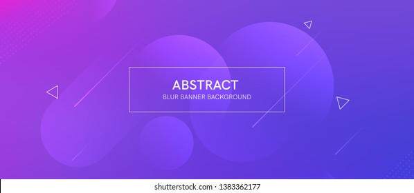 Abstract banner with gradient shapes and blur background with dark neon color. Dynamic shape composition. Vector template design 