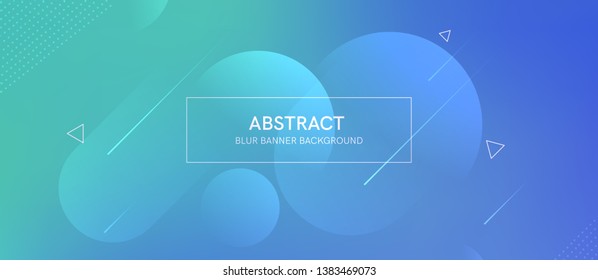 Abstract banner with gradient shapes and blur background with dark neon color. Dynamic shape composition. Vector template design 