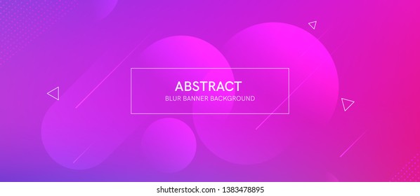 Abstract banner with gradient shapes and blur background with dark neon color. Dynamic shape composition. Vector template design 