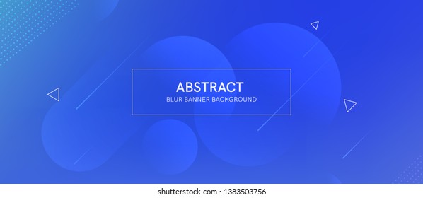 Abstract banner with gradient shapes and blur background with dark neon color. Dynamic shape composition. Vector template design 