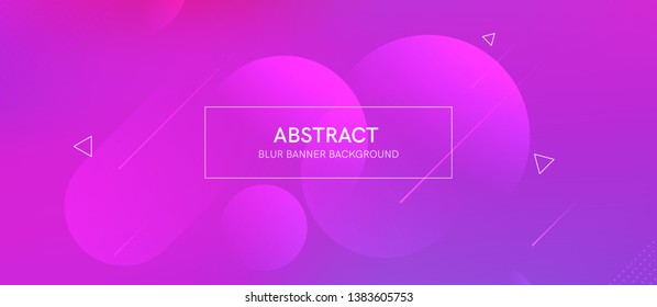 Abstract banner with gradient shapes and blur background with dark neon color. Dynamic shape composition. Vector template design 