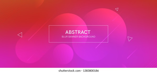 Abstract banner with gradient shapes and blur background with dark neon color. Dynamic shape composition. Vector template design 