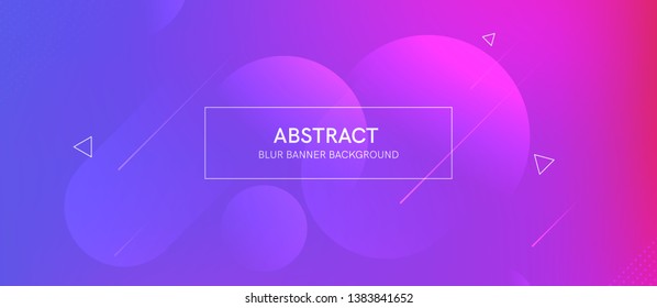 Abstract banner with gradient shapes and blur background with dark neon color. Dynamic shape composition. Vector template design 