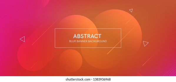 Abstract banner with gradient shapes and blur background with dark neon color. Dynamic shape composition. Vector template design 