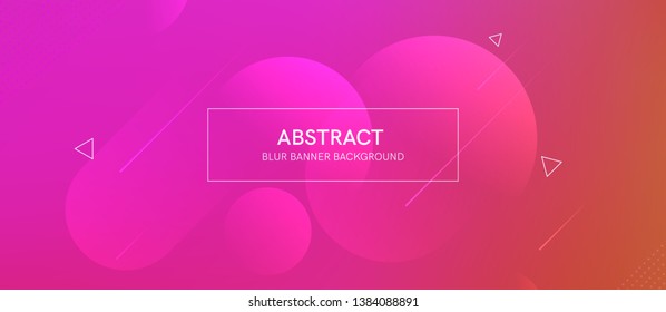 Abstract banner with gradient shapes and blur background with dark neon color. Dynamic shape composition. Vector template design 