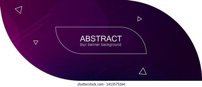Abstract banner with gradient shapes and blur background with dark neon color. Dynamic shape composition. Vector template design 