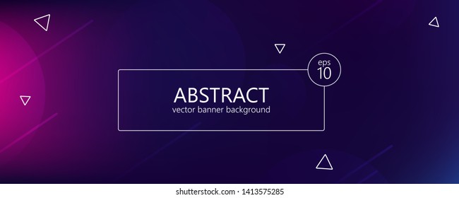 Abstract banner with gradient shapes and blur background with dark neon color. Dynamic shape composition. Vector template design 