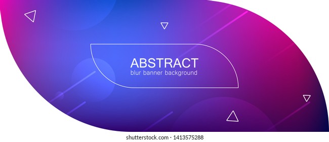 Abstract banner with gradient shapes and blur background with dark neon color. Dynamic shape composition. Vector template design 