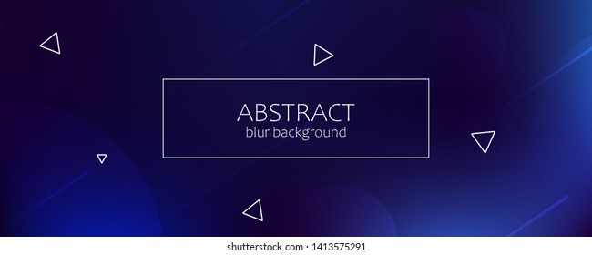 Abstract banner with gradient shapes and blur background with dark neon color. Dynamic shape composition. Vector template design 