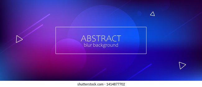 Abstract banner with gradient shapes and blur background with dark neon color. Dynamic shape composition. Vector template design