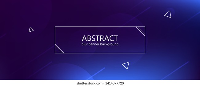 Abstract banner with gradient shapes and blur background with dark neon color. Dynamic shape composition. Vector template design