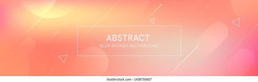 Abstract banner with gradient shapes and blur background with light neon color. Dynamic shape composition. Vector template design