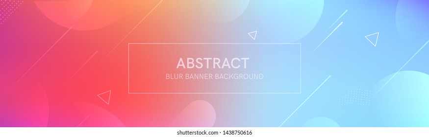 Abstract banner with gradient shapes and blur background with light neon color. Dynamic shape composition. Vector template design
