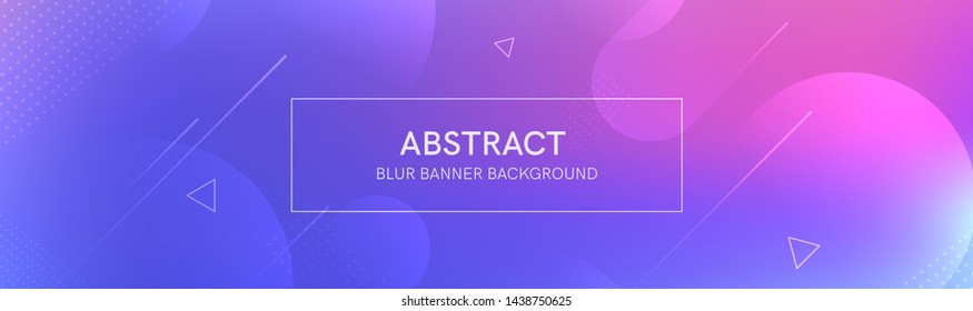 Abstract banner with gradient shapes and blur background with light neon color. Dynamic shape composition. Vector template design