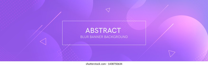 Abstract banner with gradient shapes and blur background with light neon color. Dynamic shape composition. Vector template design