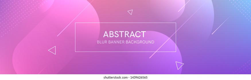 Anuncio Abstractas con Formas degradadas y fondo desenfocado con color neón claro. Composición dinámica de la forma. Diseño de Plantilla de Vector