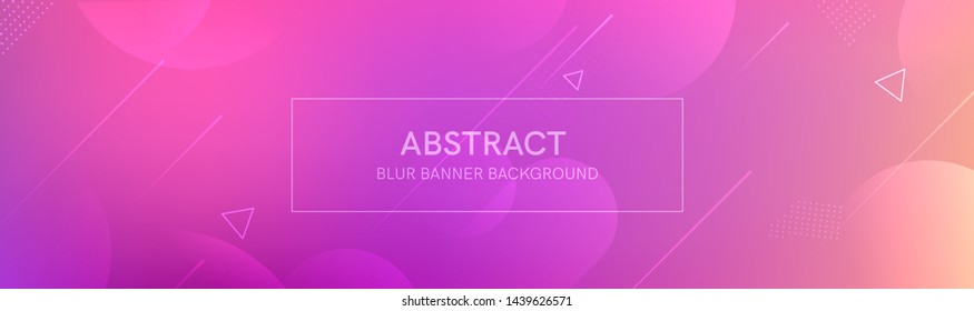 Abstract banner with gradient shapes and blur background with light neon color. Dynamic shape composition. Vector template design