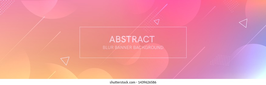Abstract banner with gradient shapes and blur background with light neon color. Dynamic shape composition. Vector template design