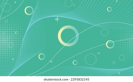 Abstract banner with gradient shapes and blur background with dark neon color. Dynamic shape composition. Vector template design