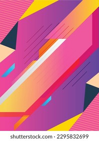 Abstract banner with gradient shapes and blur background with dark neon color. Dynamic shape composition. Vector template design
